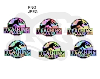 Teaching is a walk in the park - funny teacher gift - year end gift - png - jpeg - diy craft - sublimation design - dino lover - watercolour