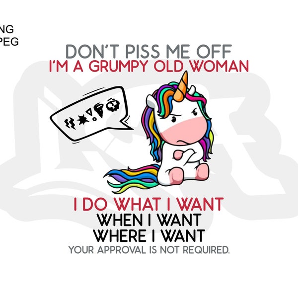 Grumpy old woman image - png - jpeg - mug making - best friend gift - diy craft - diy template - sublimation - gift for mom - unicorn