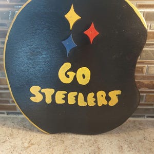Letrero de pared hecho a mano de los Pittsburgh Steelers, recuerdo "único en su tipo"
