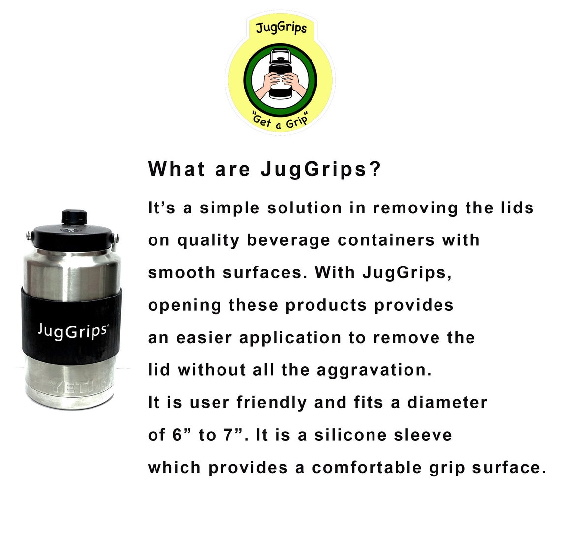 Juggrips YETI Rambler 1 Gallon Jug Lid Opener, YETI Jug Sleeve