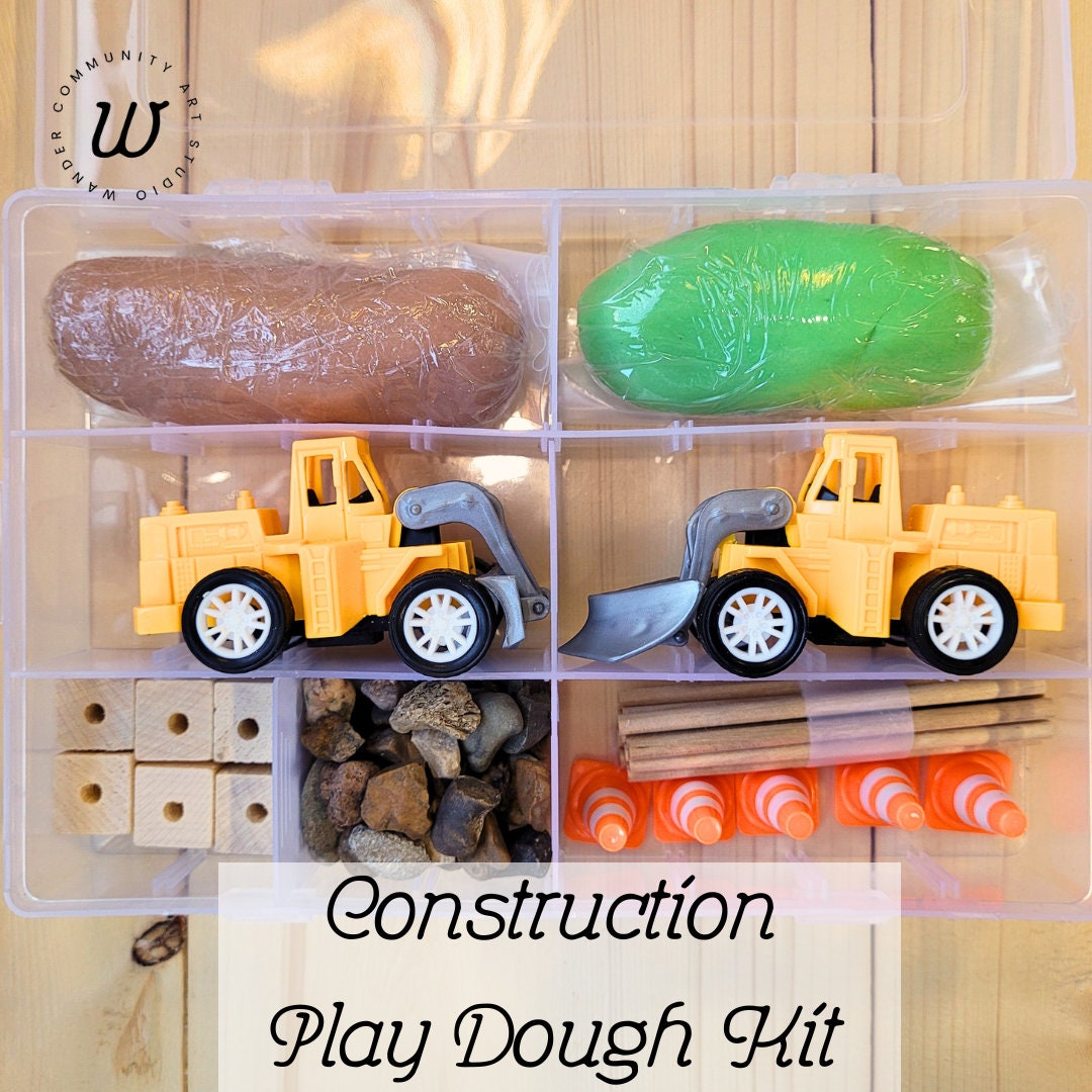 Construction Theme Kids Sensory Play Activity Kit Includes 4