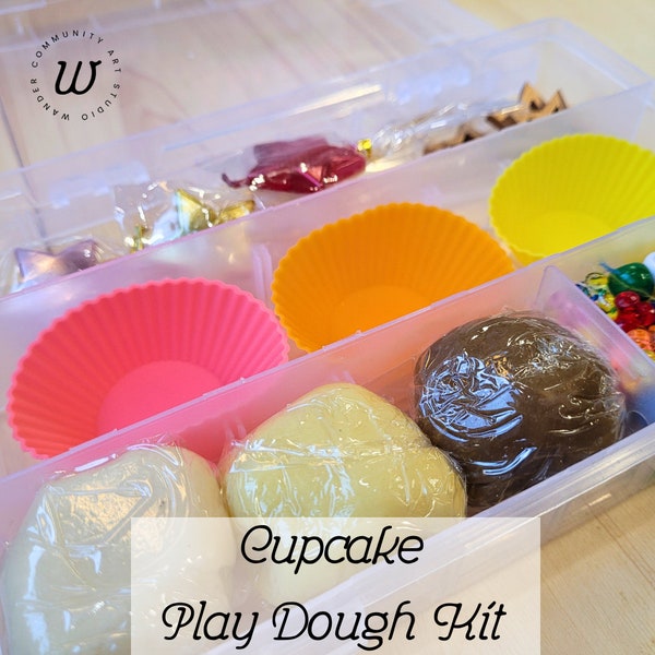 Cupcake Play Dough Kit - Homemade Playdough Sensory Activity