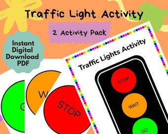 Traffic Light Activity Pack, Safety Introduction Activity for Toddlers and Kids, Stop and Go Physical Activity, Instant Download PDF