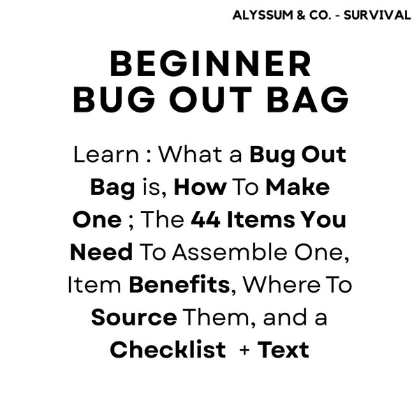 Bug Out Bag Etsy