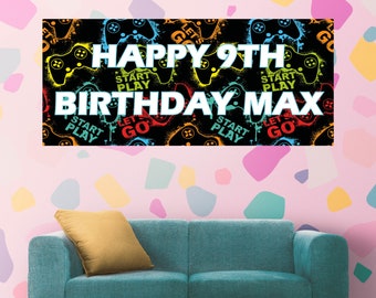 Banner personalizado del cartel del juego de la impresión de la fiesta de cumpleaños