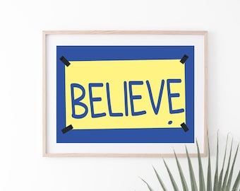BELIEVE TED LASSO Apple Tv Print Poster and fridge magnet