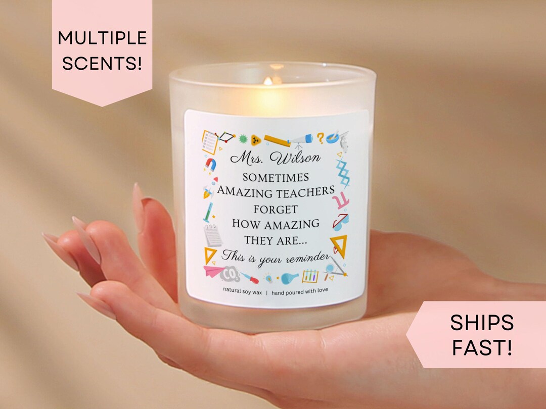 Teacher Appreciation Gift, Personalized Teacher Candle, Gift for ...