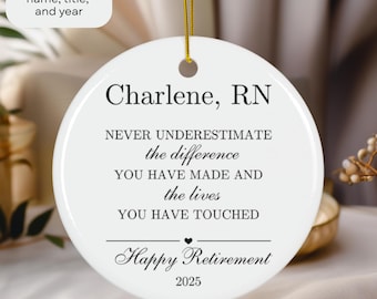 Personalized Nurse Retirement Ornament, Ceramic Keepsake Gift