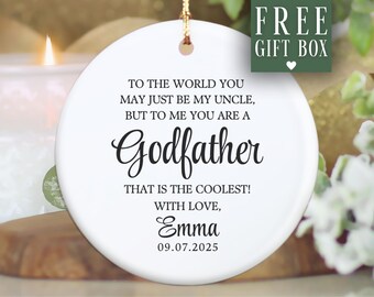 Personalized Godfather Ornament, Keepsake for Godfather
