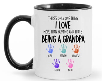 Personalized Grandpa Mug, Grandkids Names, Father's Day Gift