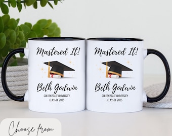 Personalized Graduation Mug, College Masters Degree Gift