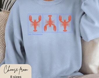 Lobster Graphic Sweatshirt: French Coastal Fisherman Style