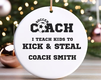 Personalized Soccer Coach Ornament, Custom Sports Gift