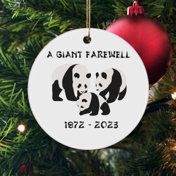 DC Panda Farewell Ornament, Washington DC Panda, National Zoo Panda Keepsake, DC Panda Farewell Gift, Washington Panda Farewell Gift