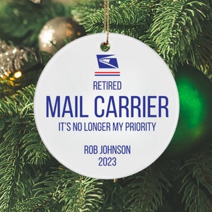 Retired Mail Carrier Ornament, Custom Mailman Retirement, Mailman Gift, Gift for Postal Worker, Mailman Keepsake, Mail Man, Mail Man Gift
