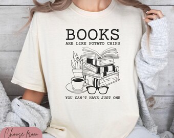 Bookish Shirt, Comfort Colors Book Lovers Shirt, Funny Booktrovert Gift, Gift for Fiction Reader, Books and Coffee Shirt, Reading Shirt