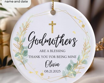 Personalized Godmother Ornament, Ceramic Keepsake