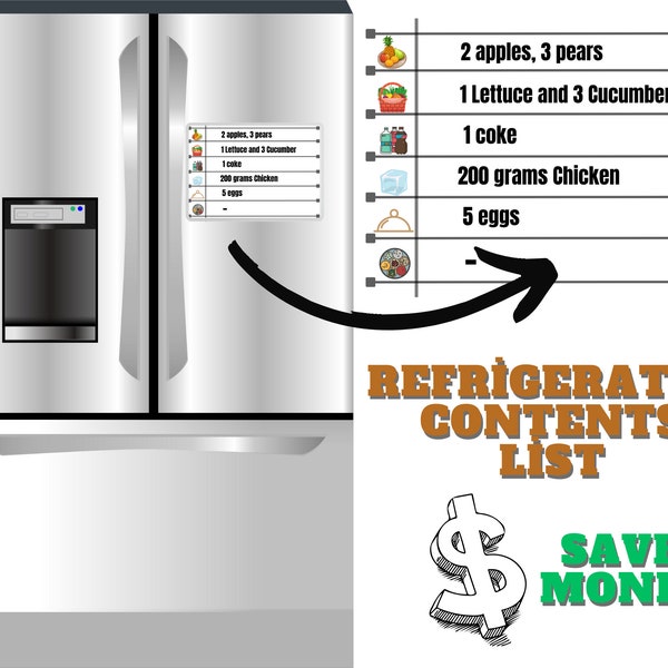 Fridge Contents List Etsy UK