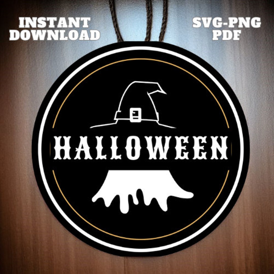 Halloween Door Hanger Printable Downloand, Halloween Door Sign Png - Etsy