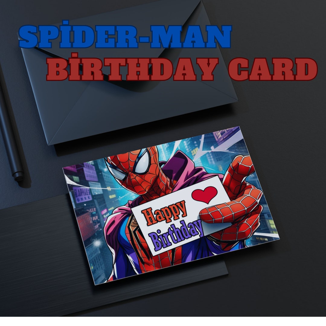 Spider-man Birthday Card / Printable Birthday Card/ Spiderman Gift Card ...