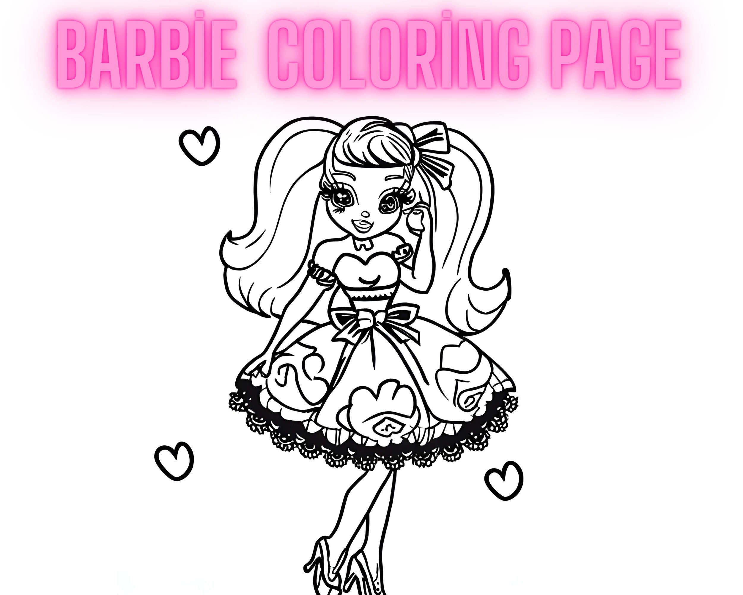 Coloring Page, Paintable Sticker Set, Paint and Print, Easy Coloring ...
