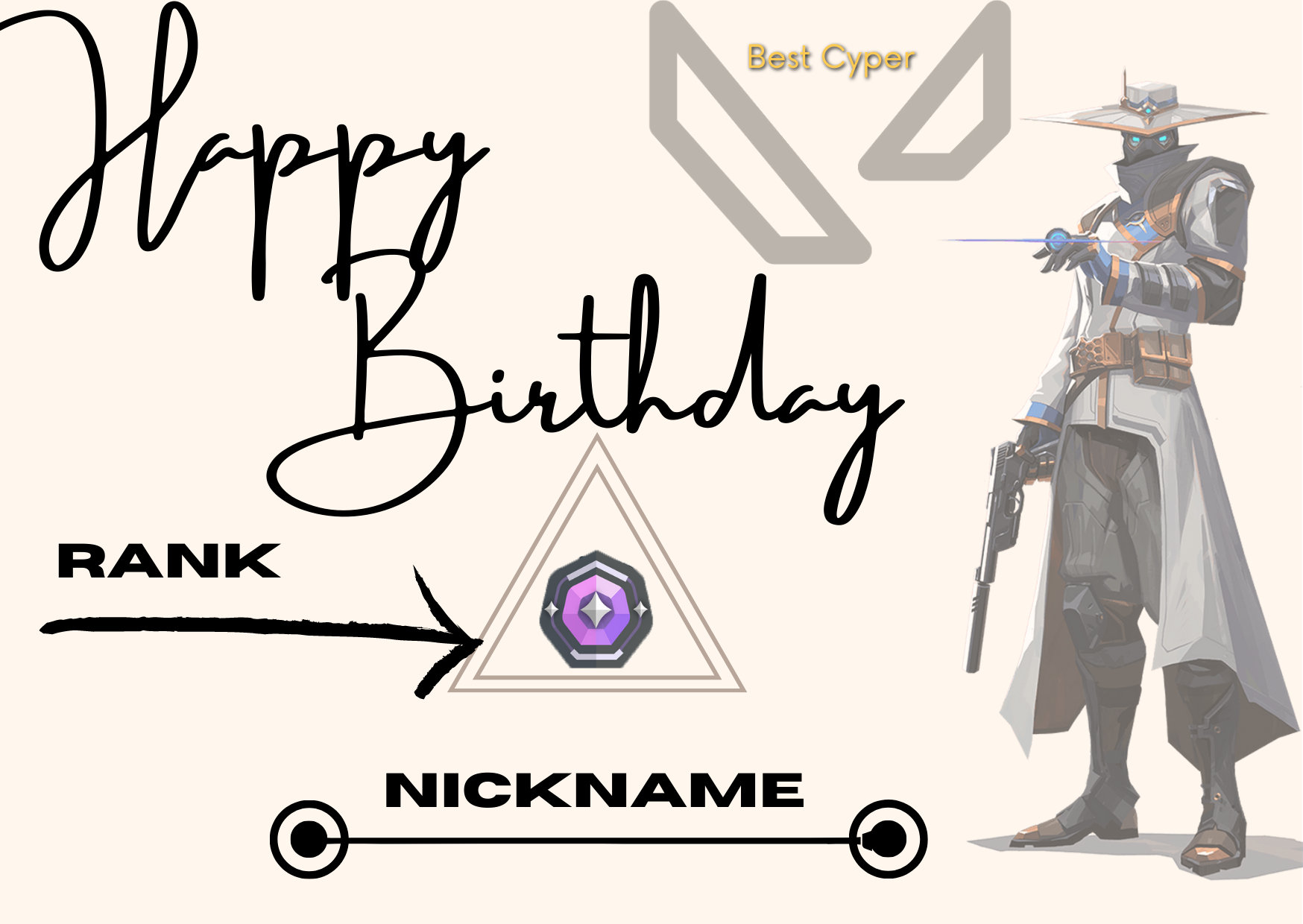 Valorant Cypher Themed Birthday Card - Etsy