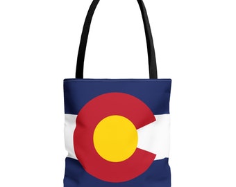 Colorado Flag Tote Bag, Great for weekend getaway tote, travel or vacation tote. school teacher tote bag