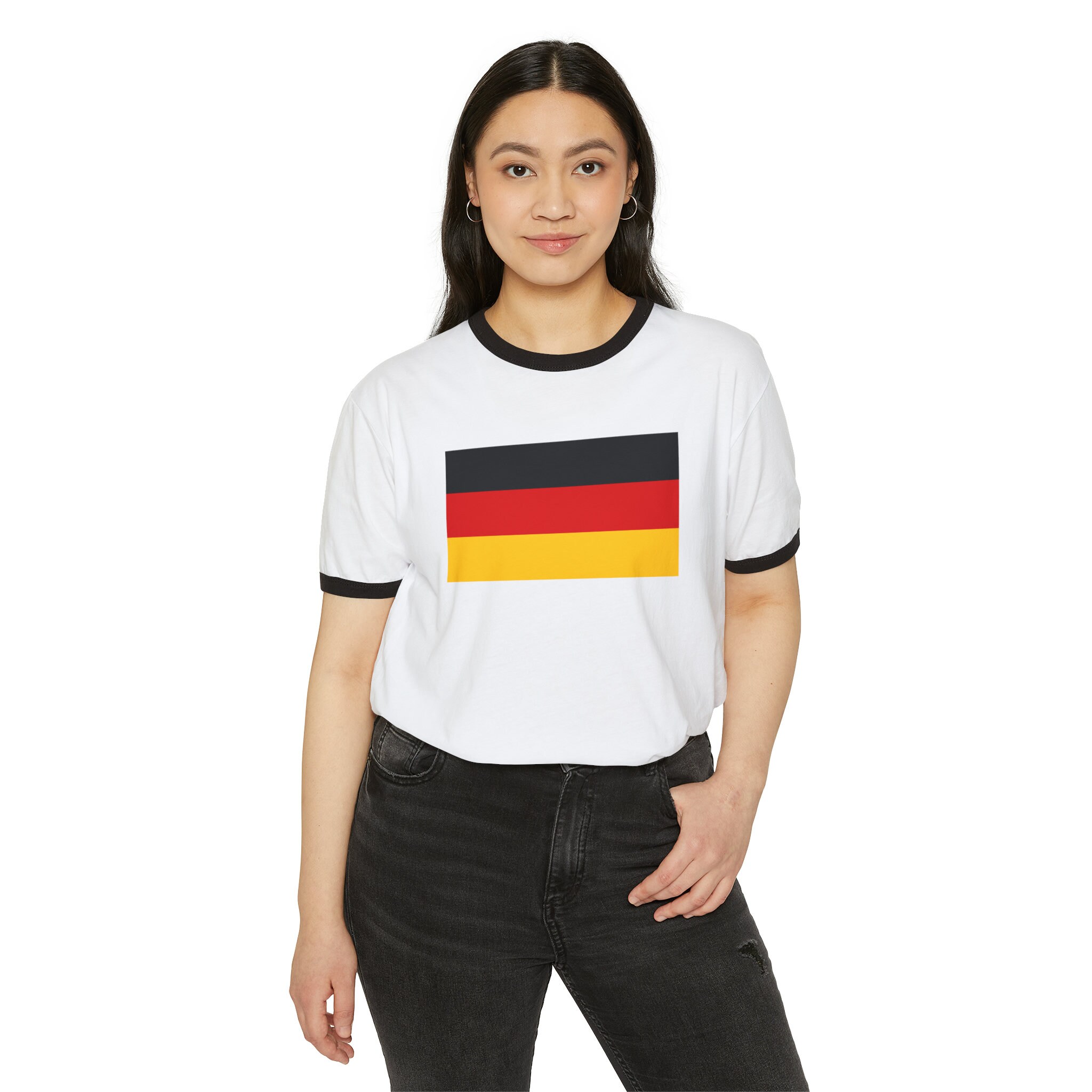 Camiseta ringer de algodón unisex con bandera alemana - Etsy España