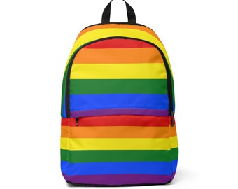 Mochila de tela con la bandera del orgullo LGBT del arco iris