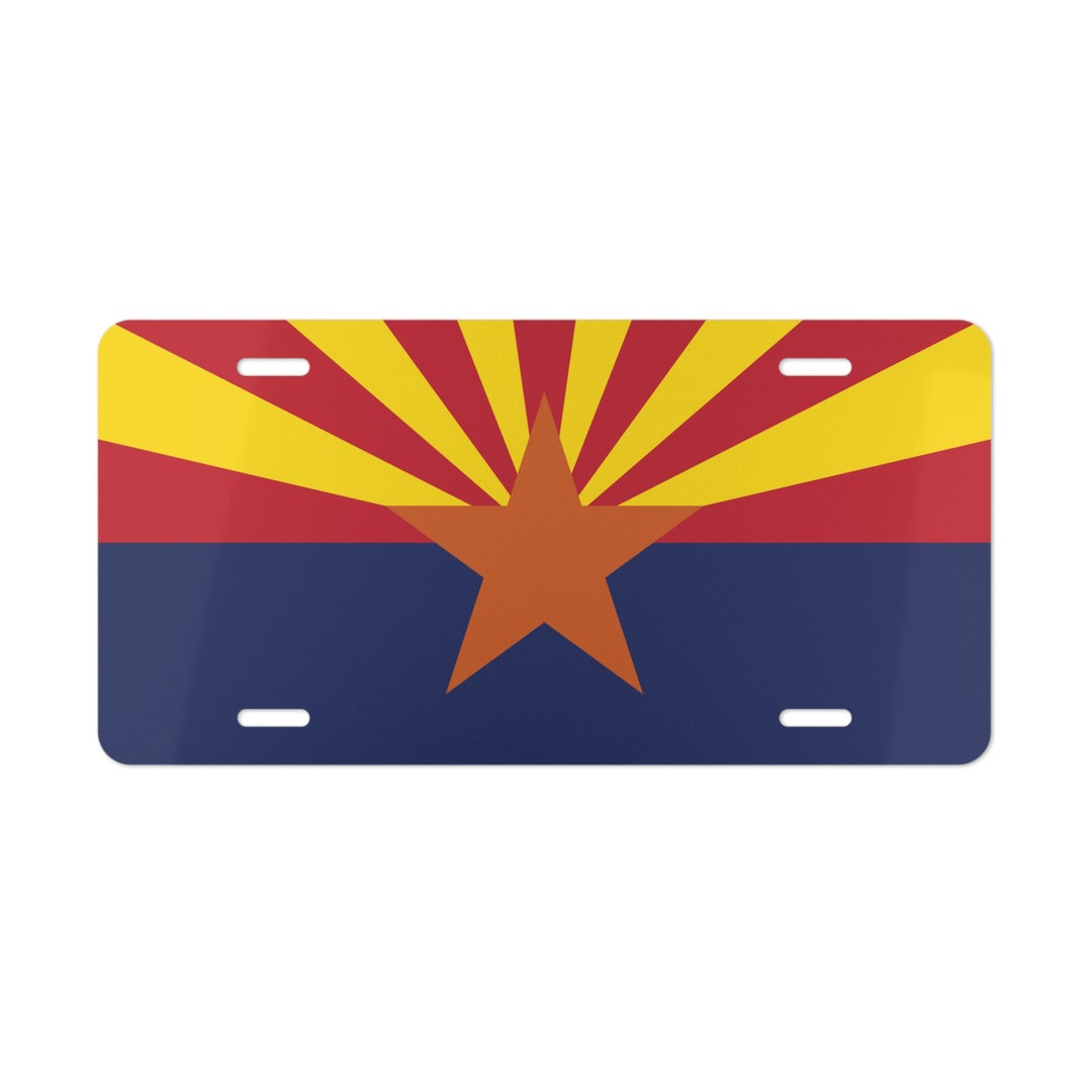 Arizona Flag Custom Car License Plate Tag Etsy