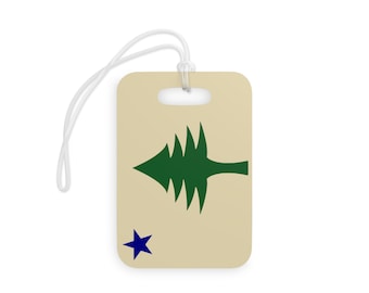 Maine Flag Luggage Tag, Great travel gift, airport tag or school bag tag