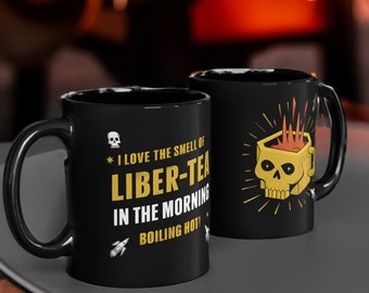 Smell of Libertea Black Mug (11oz, 15oz) / Helldivers 2 Fanmade Two-Side Printed Mug