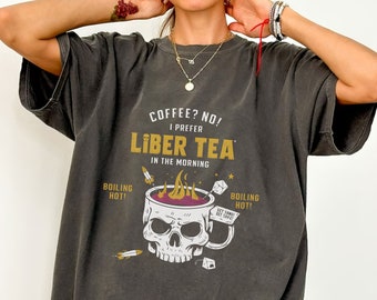 Je préfère Liber-Tea T-shirt unisexe design rétro, couleurs confortables, fabriqué en éventail