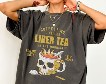 Je préfère Liber-Tea T-shirt unisexe design rétro, couleurs confortables, fabriqué en éventail