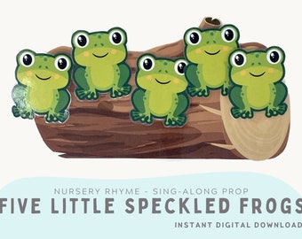 Five Little Speckled Frogs Printable Props. Nursery Rhymes - Etsy