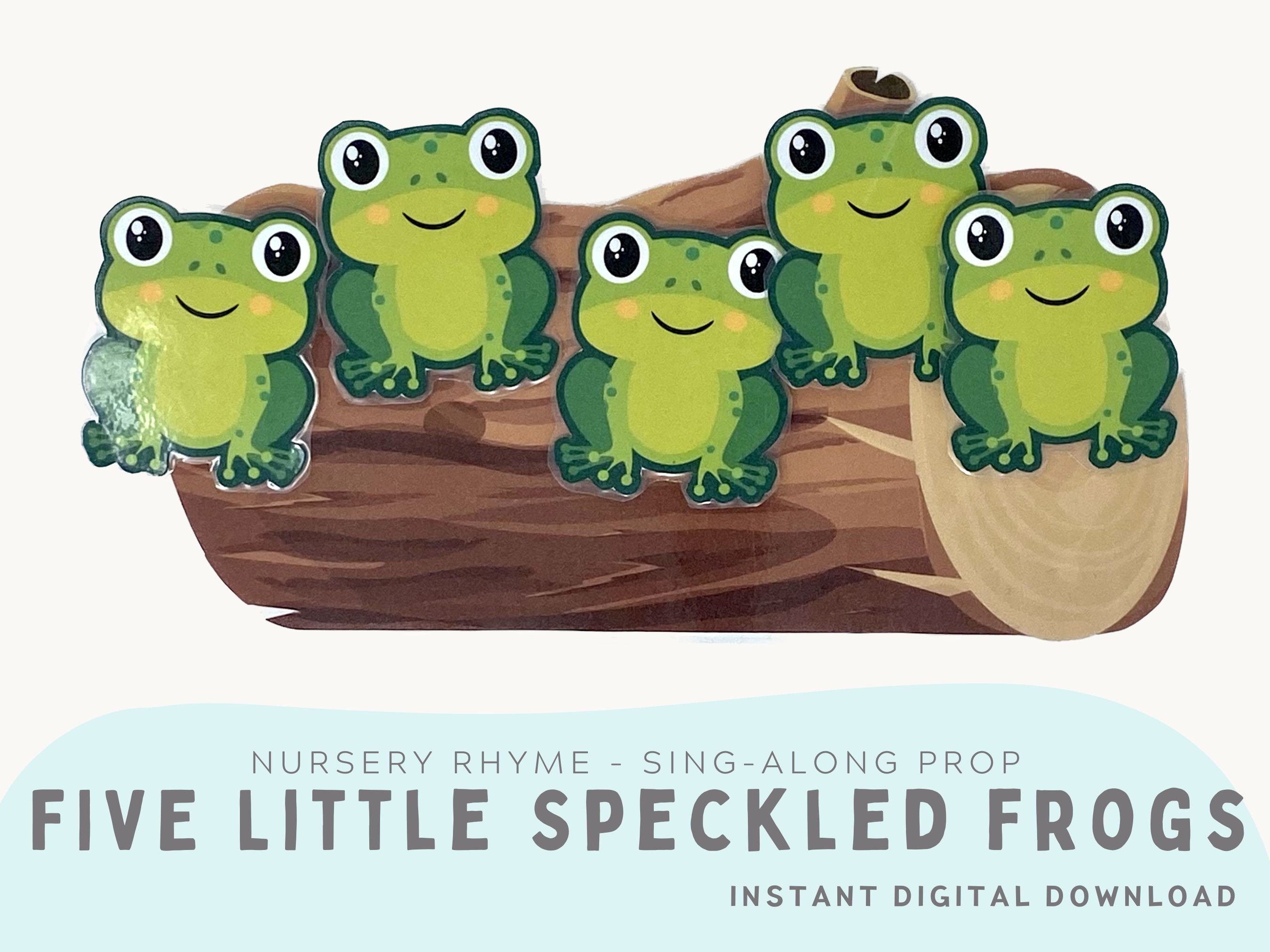 Five Little Speckled Frogs Printable Props. Nursery Rhymes, Baby