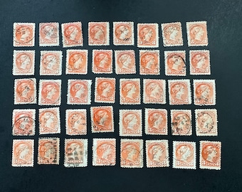 40 Canada Queen Victoria used stamps issued in 1873!  B006