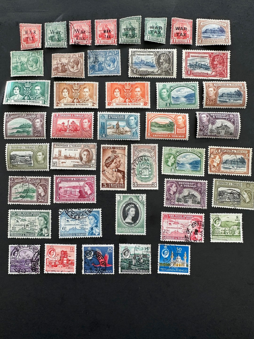 43 Trinidad & Tobago Vintage Stamps Issued in 1917-1960 - Etsy