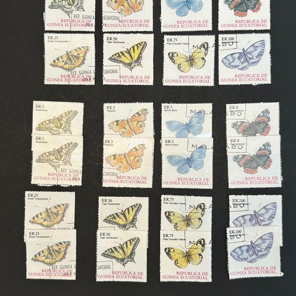 Spread wings butterlies used stamps 24