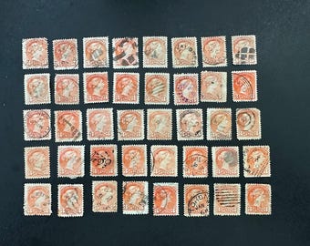 40 Canada Queen Victoria used stamps issued in 1873!  B007