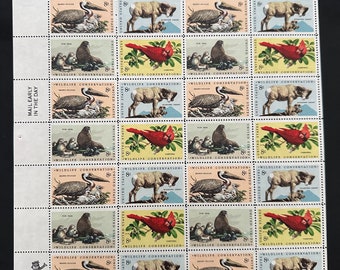 32 USA mint sheet of Wildlife Conservation Postage Stamps