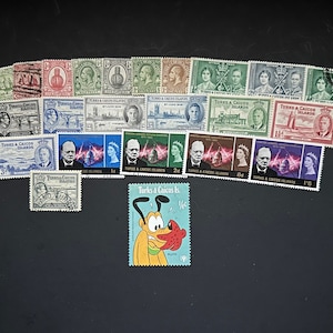 23 Turks & Caicos circa 1920-1965 ALL DIFFERENT used and unused stamps