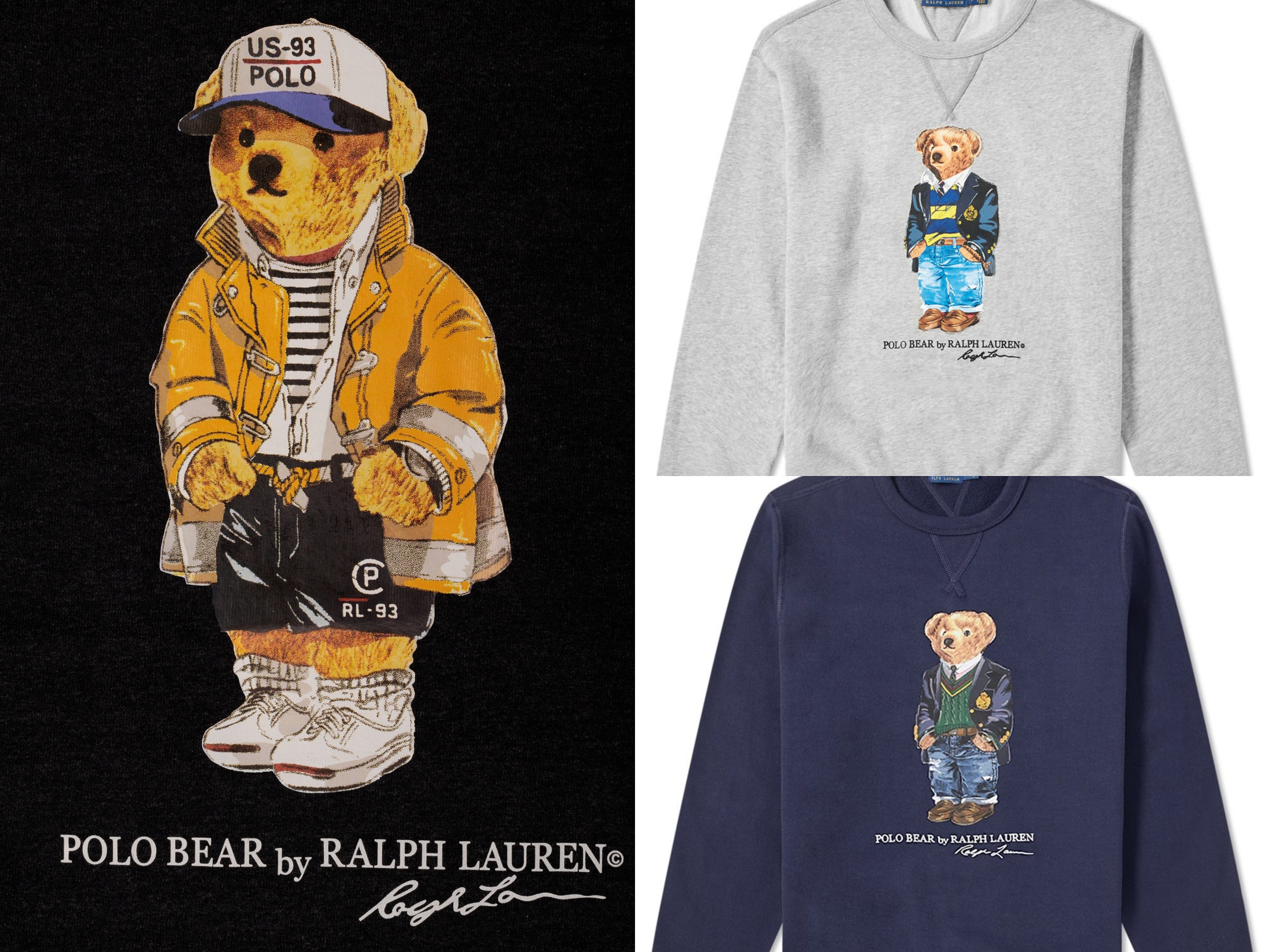 Polo Ralph Lauren Vintage Fleece Polo Bear Hoodie Brooklyn Heather at CareO