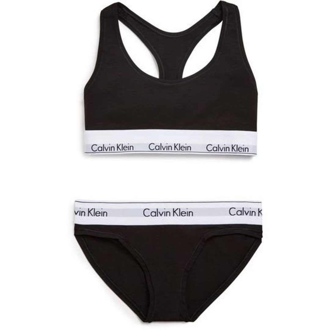 Calvin Klein Womens Underwear Set Bralette and Briefs Cotton Etsy UK