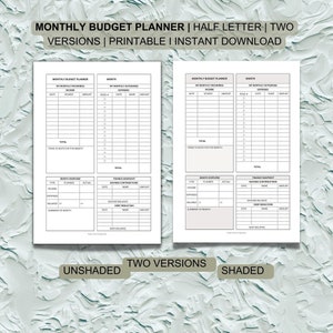 Half Letter Budget Planner: Income & Expense Tracker (Digital Download)