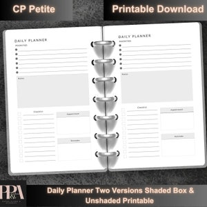 CP Petite / Agenda giornaliera senza data / Inserti stampabili / Modello di pianificazione giornaliera / Ricariche di agenda semplice / Download digitale
