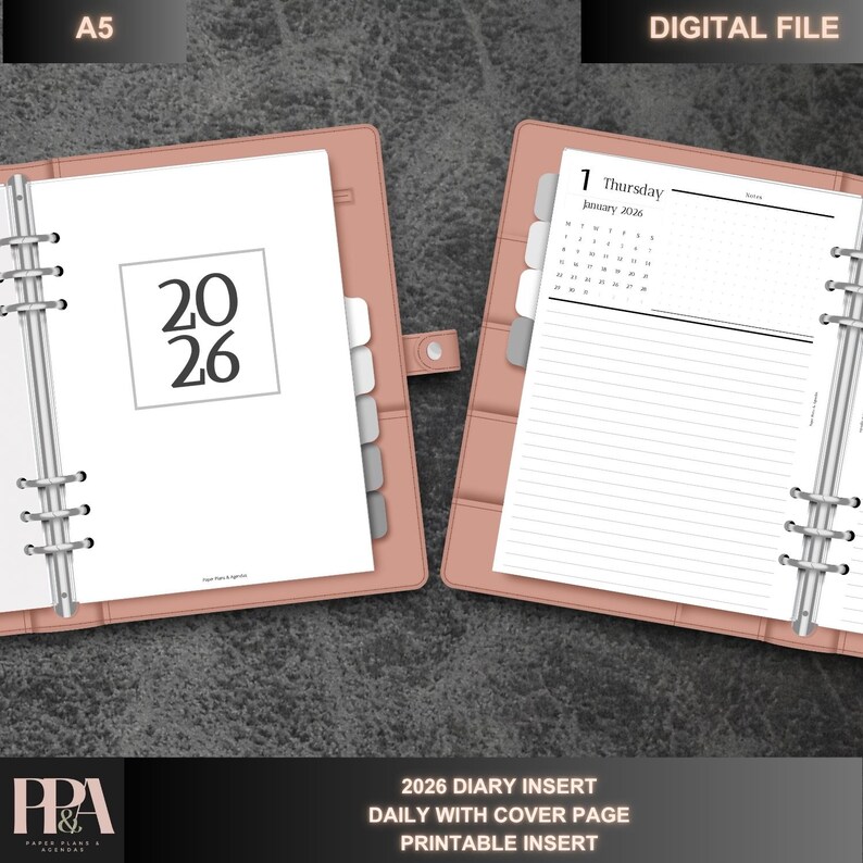 2026 A5 Daily Planner Insert: Daily per Page Printable Lined To-do List ...