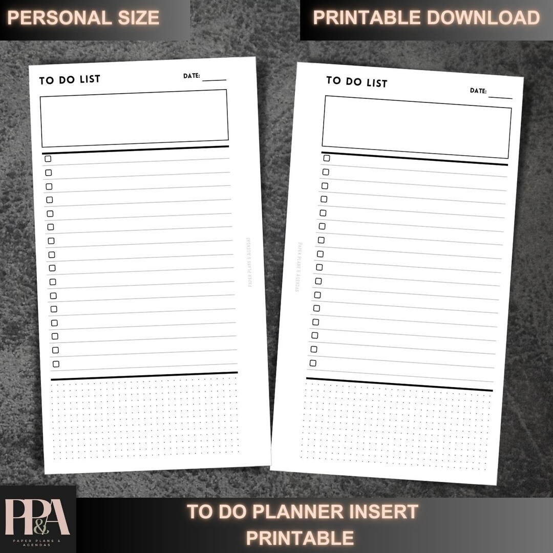 PERSONAL | to Do List | Personal Size Printable Inserts | Day Schedule ...