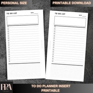 Personal Size To Do List Printable Inserts (Digital Download)