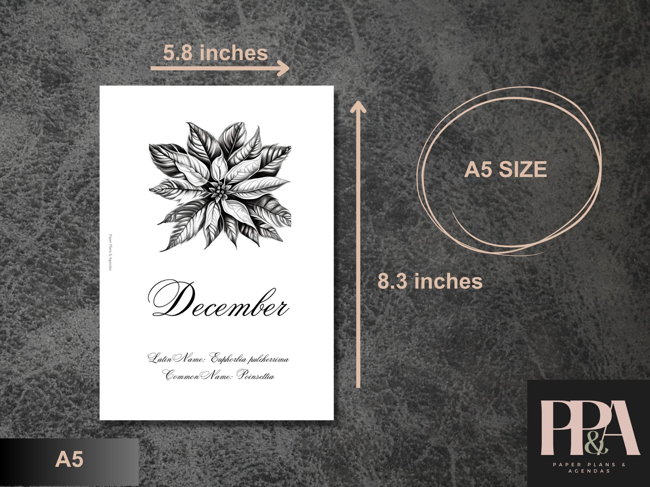 A5 | 12 Elegant Monthly Flower Dashboards | Printable | Bring the ...